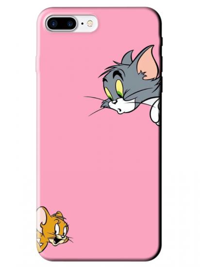 iPhone 8 Plus Tom And Jerry Pembe Telefon Kılıfı