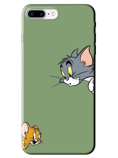 iPhone 8 Plus Tom And Jerry Yeşil Telefon Kılıfı