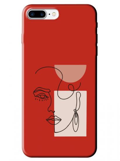 iPhone 8 Plus Women Art Kırmızı Telefon Kılıfı