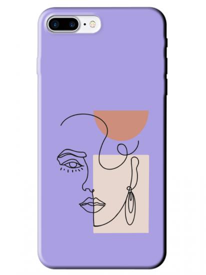 iPhone 8 Plus Women Art Lila Telefon Kılıfı