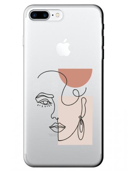 iPhone 8 Plus Women Art Şeffaf Telefon Kılıfı