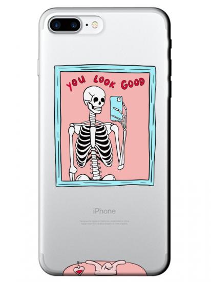 iPhone 8 Plus You Look Good İskelet Şeffaf Telefon Kılıfı