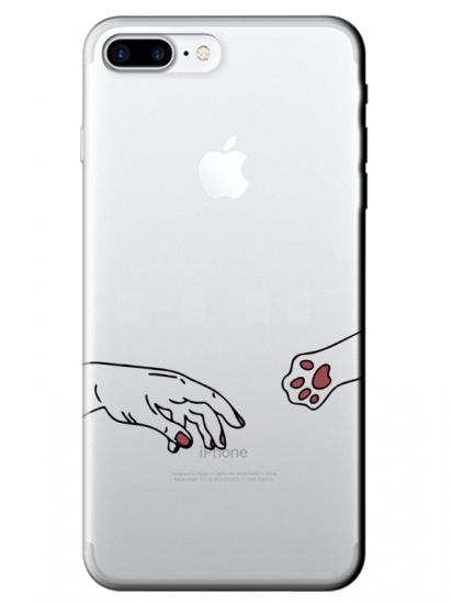 iPhone 8 Plus Hand And Paw Şeffaf Telefon Kılıfı