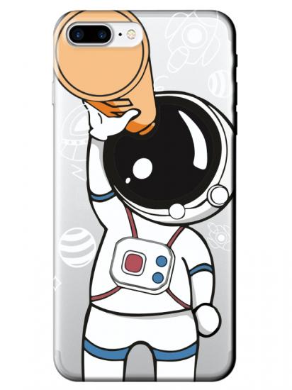 iPhone 8 Plus Astronot Şeffaf Telefon Kılıfı