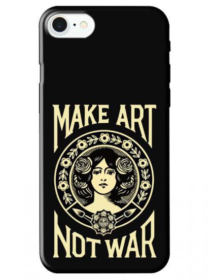 iPhone SE 2020 Make Art Not War Siyah Telefon Kılıfı