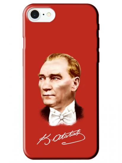 iPhone SE 2022 Atatürk İmzalı Kırmızı Telefon Kılıfı