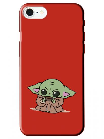 iPhone SE 2022 Baby Yoda Kırmızı Telefon Kılıfı