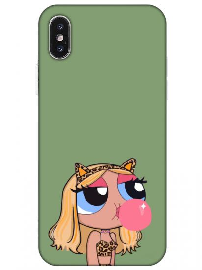 iPhone X Powerpuff Girls Yeşil Telefon Kılıfı