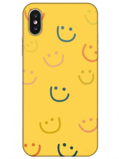 iPhone X Emoji Gülen Yüz Sarı Telefon Kılıfı