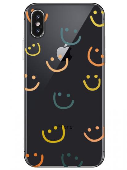 iPhone X Emoji Gülen Yüz Şeffaf Telefon Kılıfı