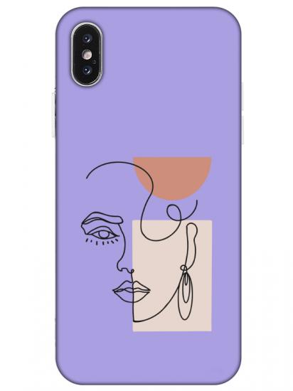 iPhone X Women Art Lila Telefon Kılıfı