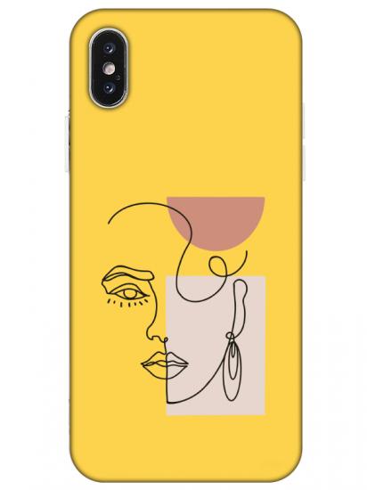 iPhone X Women Art Sarı Telefon Kılıfı