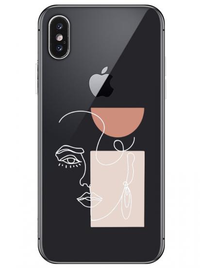 iPhone X Women Art Şeffaf Telefon Kılıfı