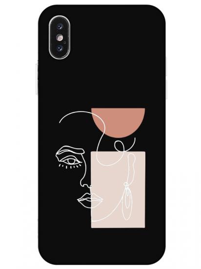 iPhone X Women Art Siyah Telefon Kılıfı