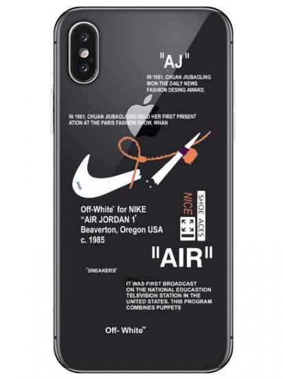 iPhone X Nike Air Şeffaf Telefon Kılıfı