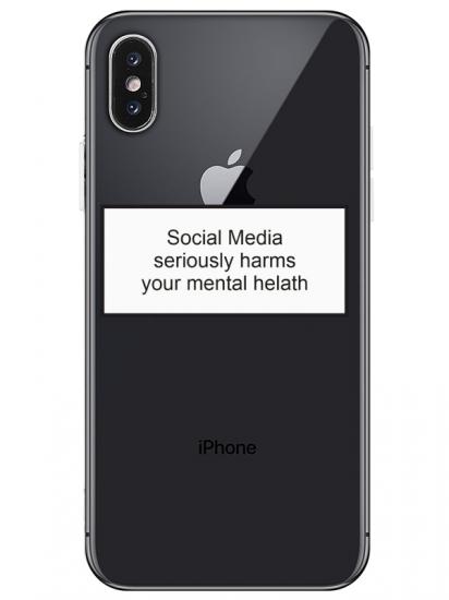 iPhone X Social Media Şeffaf Telefon Kılıfı