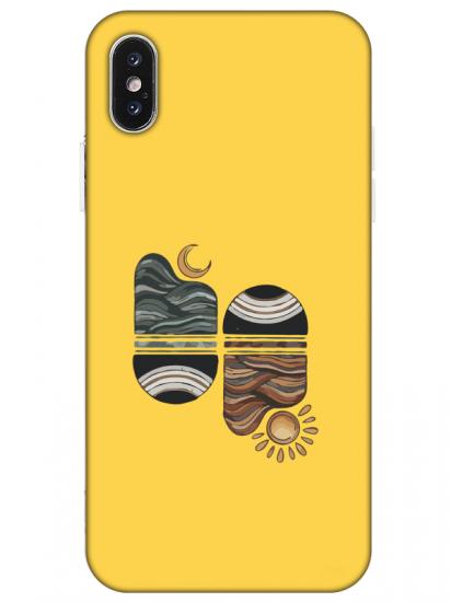 iPhone X Sunset Wave Sarı Telefon Kılıfı