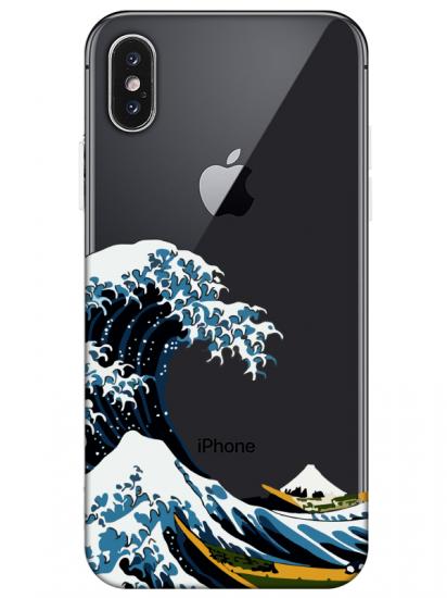 iPhone X Kanagawa Şeffaf Telefon Kılıfı