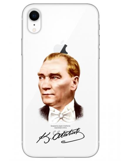 iPhone XR Atatürk İmzalı Şeffaf Telefon Kılıfı