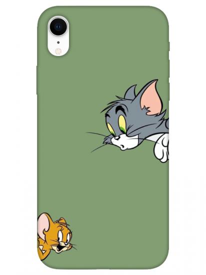 iPhone XR Tom And Jerry Yeşil Telefon Kılıfı