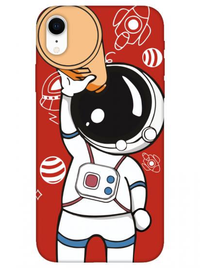 iPhone XR Astronot Kırmızı Telefon Kılıfı