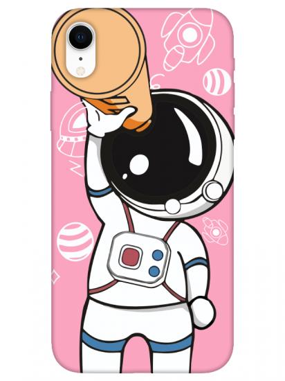 iPhone XR Astronot Pembe Telefon Kılıfı