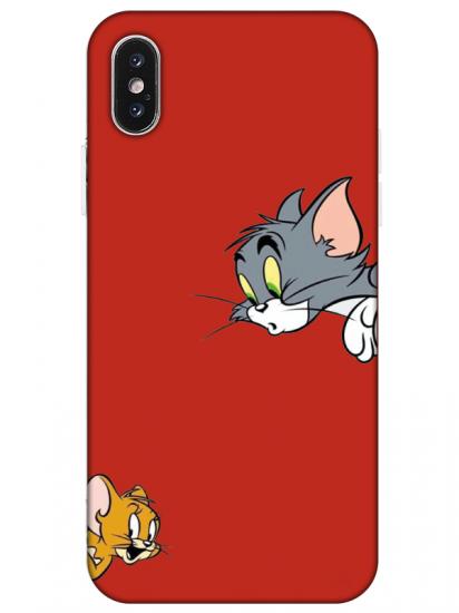 iPhone XS Tom And Jerry Kırmızı Telefon Kılıfı