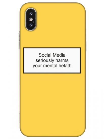 iPhone XS Social Media Sarı Telefon Kılıfı