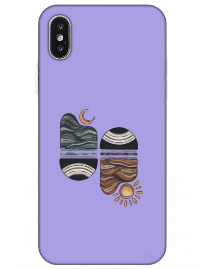 iPhone XS Sunset Wave Lila Telefon Kılıfı