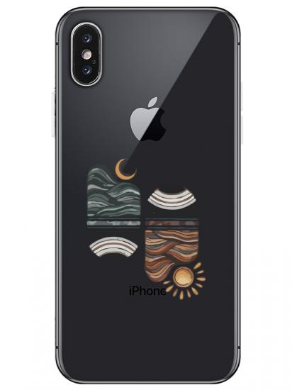 iPhone XS Sunset Wave Şeffaf Telefon Kılıfı