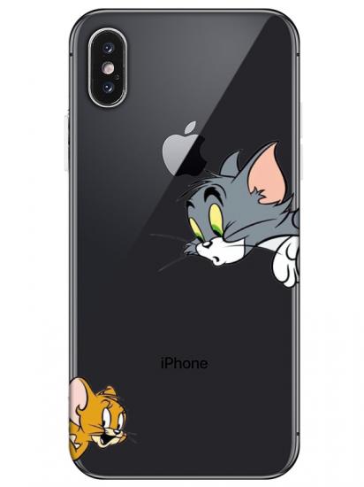 iPhone XS Max Tom And Jerry Şeffaf Telefon Kılıfı