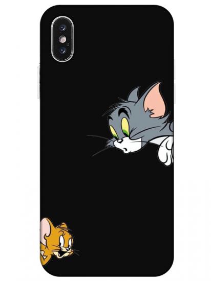 iPhone XS Max Tom And Jerry Siyah Telefon Kılıfı