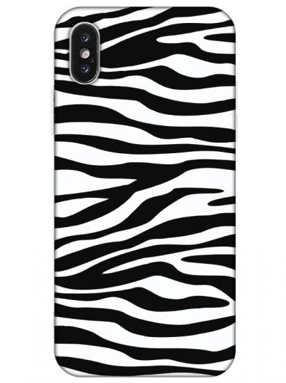 iPhone XS Max Zebra Desen Siyah Telefon Kılıfı