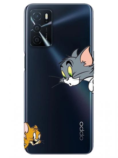 Oppo A16 Tom And Jerry Şeffaf Telefon Kılıfı