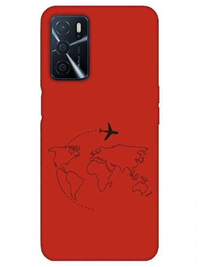 Oppo A16Face Art Kırmızı Telefon Kılıfı