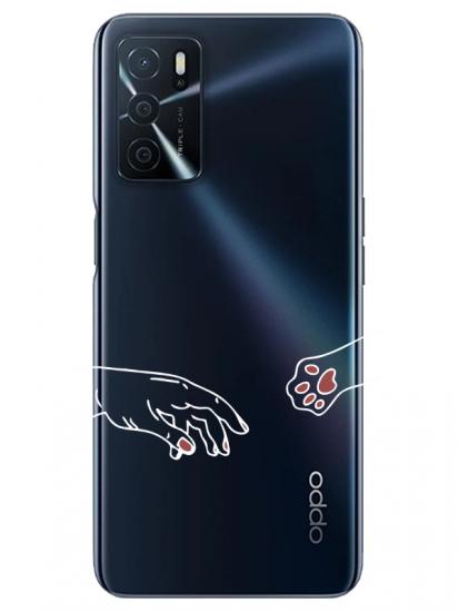 Oppo A16 Hand And Paw Şeffaf Telefon Kılıfı