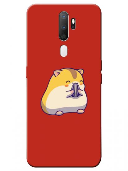 Oppo A5 2020 Sevimli Hamster Kırmızı Telefon Kılıfı