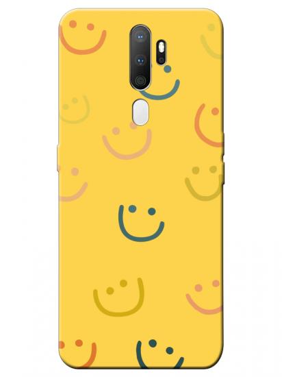 Oppo A5 2020 Emoji Gülen Yüz Sarı Telefon Kılıfı