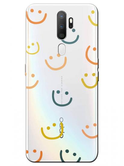 Oppo A5 2020 Emoji Gülen Yüz Şeffaf Telefon Kılıfı