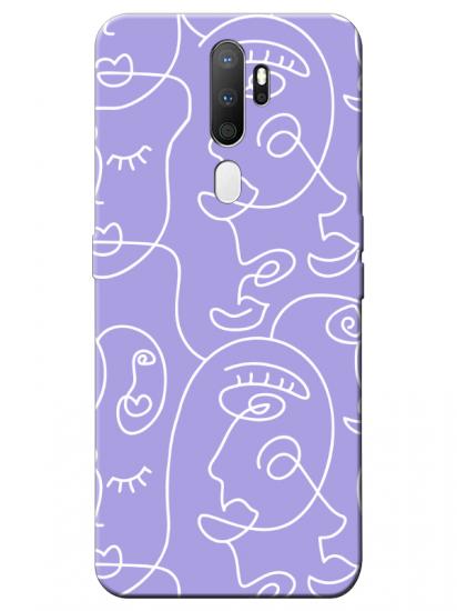 Oppo A5 2020 Face Art Lila Telefon Kılıfı