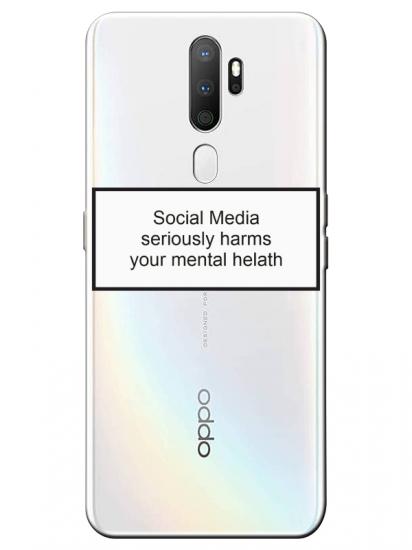 Oppo A5 2020 Social Media Şeffaf Telefon Kılıfı