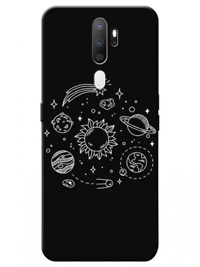 Oppo A5 2020 Gezegen Siyah Telefon Kılıfı