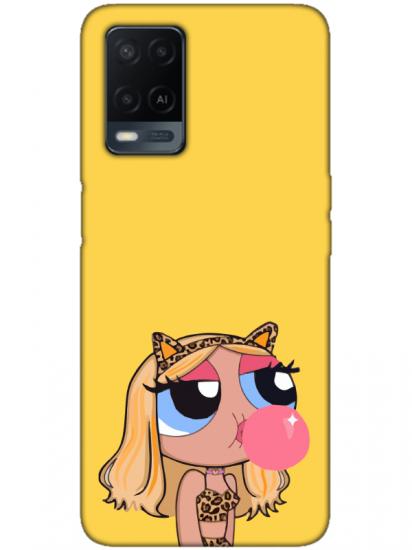 Oppo A54 Powerpuff Girls Sarı Telefon Kılıfı