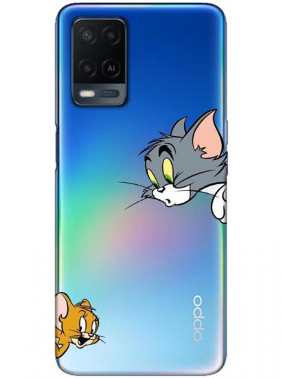 Oppo A54 Tom And Jerry Şeffaf Telefon Kılıfı