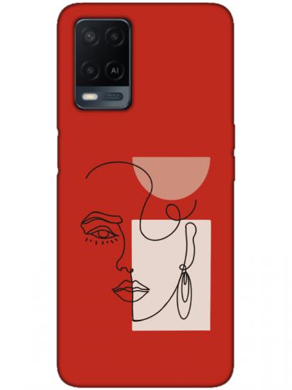 Oppo A54 Women Art Kırmızı Telefon Kılıfı