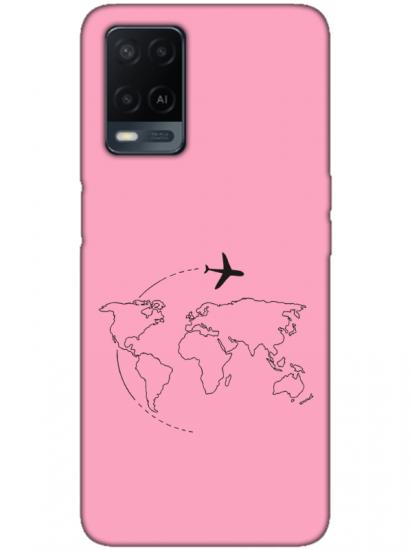 Oppo A54Face Art Pembe Telefon Kılıfı