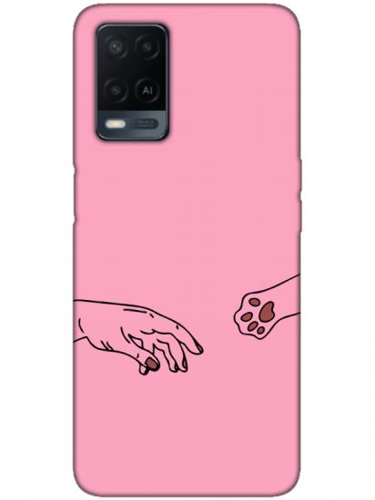 Oppo A54 Hand And Paw Pembe Telefon Kılıfı