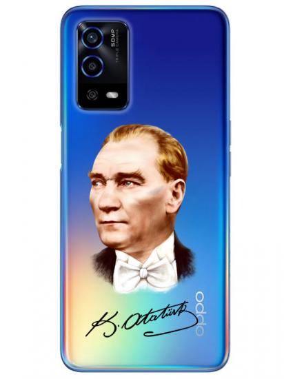 Oppo A55 Atatürk İmzalı Şeffaf Telefon Kılıfı