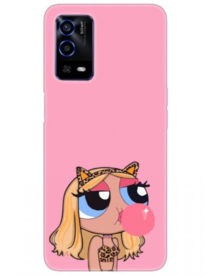 Oppo A55 Powerpuff Girls Pembe Telefon Kılıfı