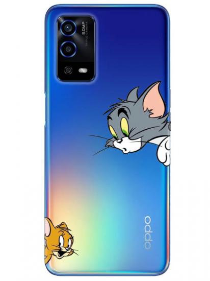 Oppo A55 Tom And Jerry Şeffaf Telefon Kılıfı